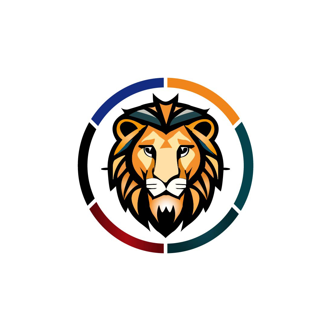 lion logo illustration preview image.