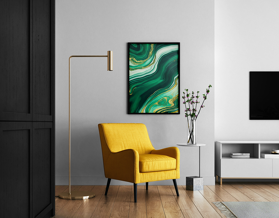 living room with poster mockup min 49
