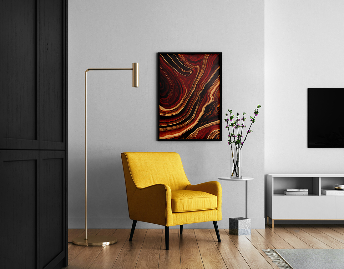 living room with poster mockup min 549