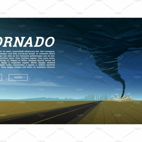 Twisting tornado or storm from sea hurricane in ocean. Realistic tropical n... cover image.