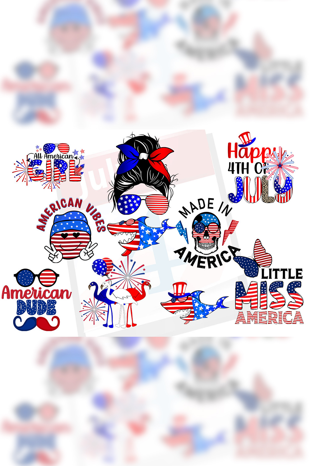 4th of July American Patriot Bundle pinterest preview image.