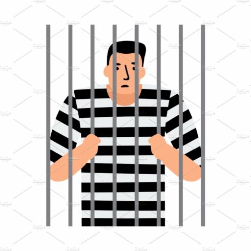 Criminal man in jail cover image.