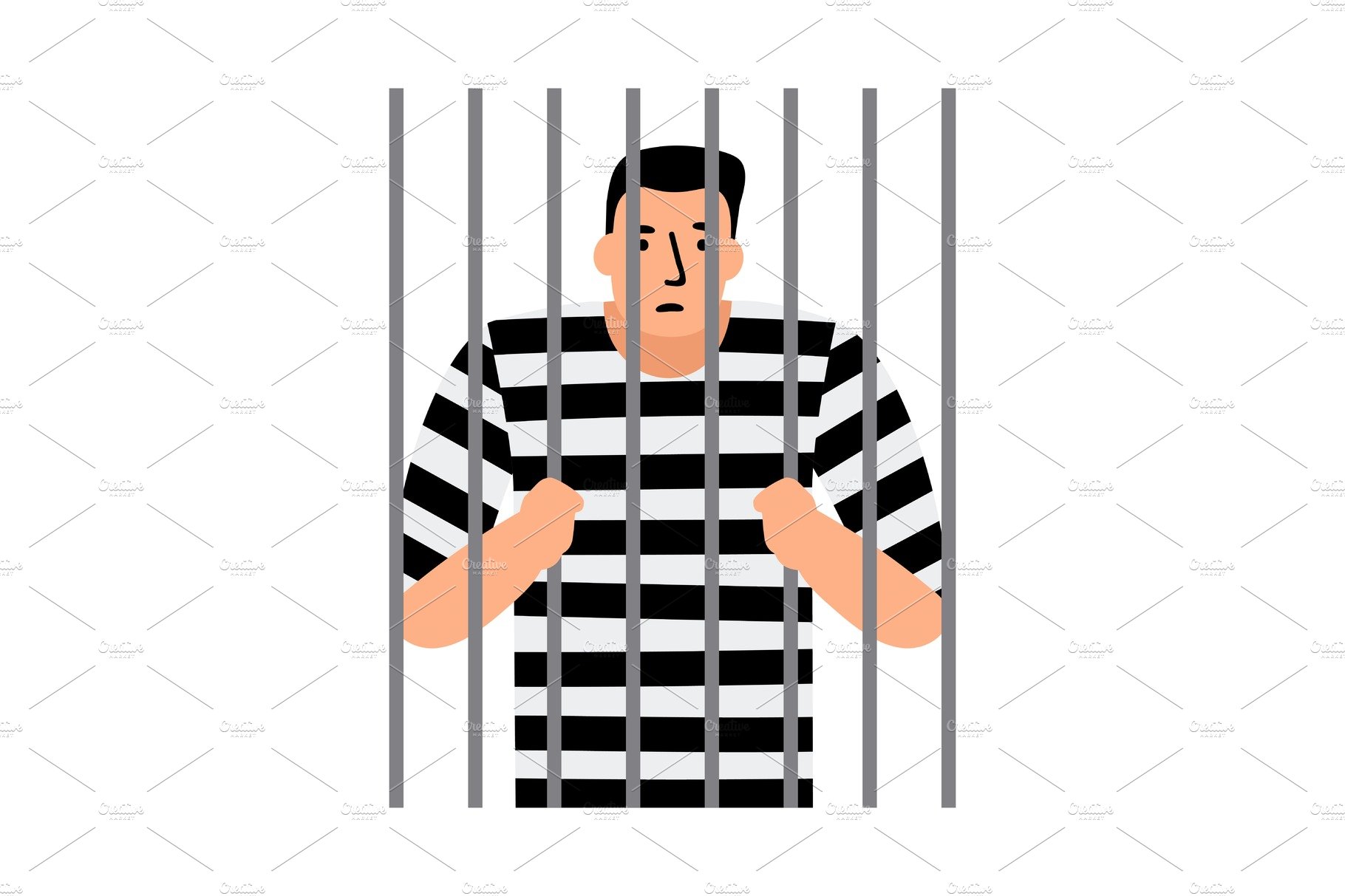 Criminal man in jail cover image.