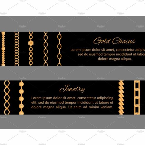 Jewelry Gold Chains Templates Vector cover image.
