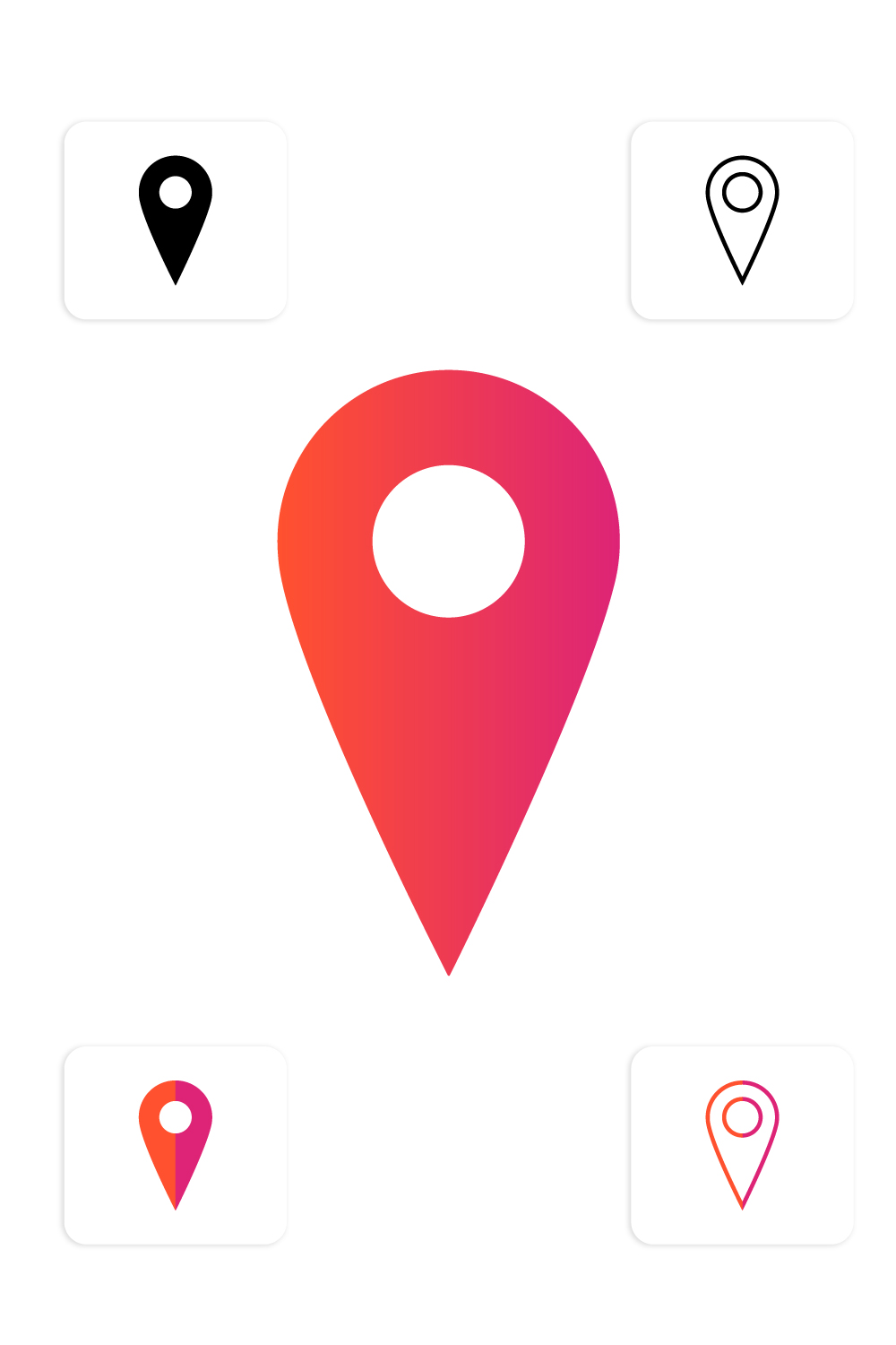 Location Icon Set pinterest preview image.