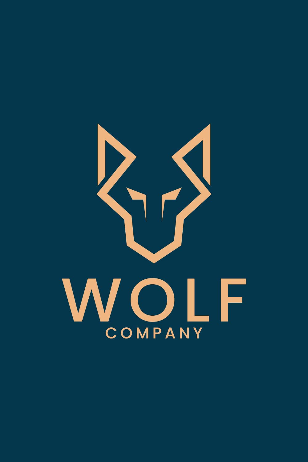 Creative wolf head logo design vector template pinterest preview image.