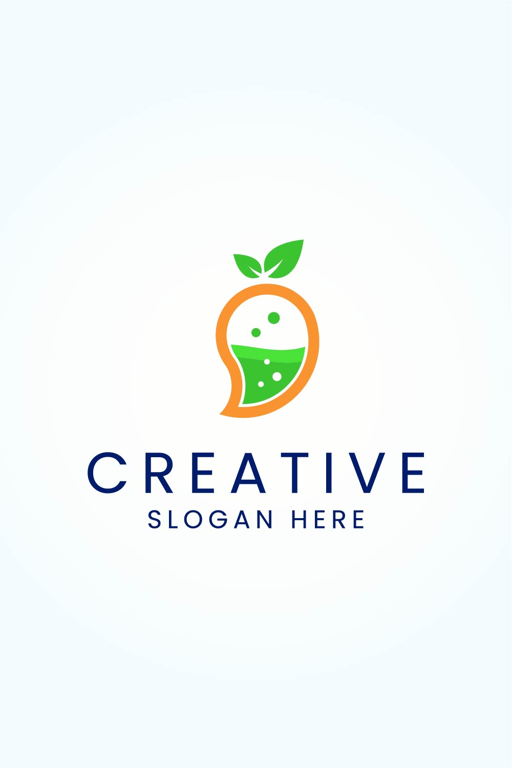 Creative Mango logo design with laboratory Vector Image pinterest preview image.
