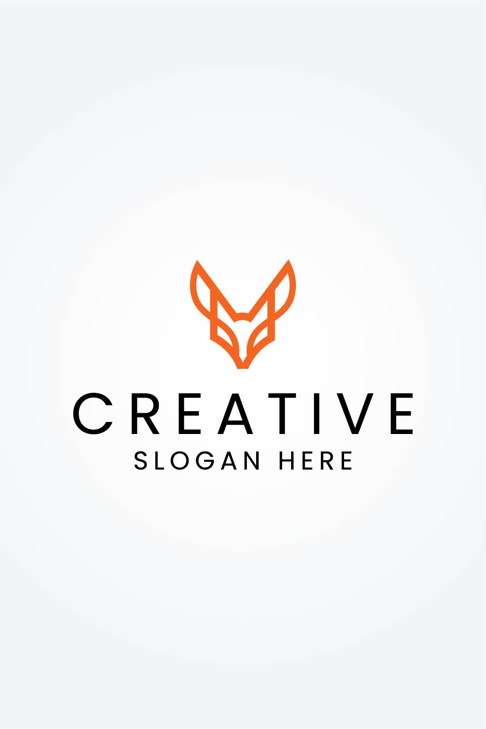 Creative Letter V Fox Head Logo Design Template pinterest preview image.