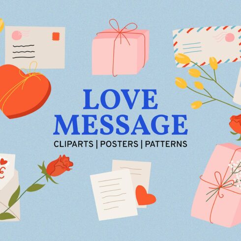 Love Message Valentine's day clipart cover image.
