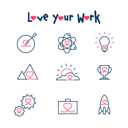 Passion at Work: Vector Icon Bundle for Loving Your Job and Career cover image.