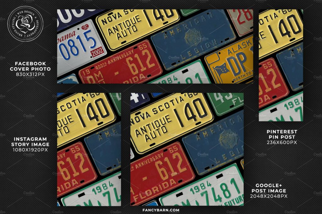 LICENSE PLATE SOCIAL MEDIA IMAGE MasterBundles