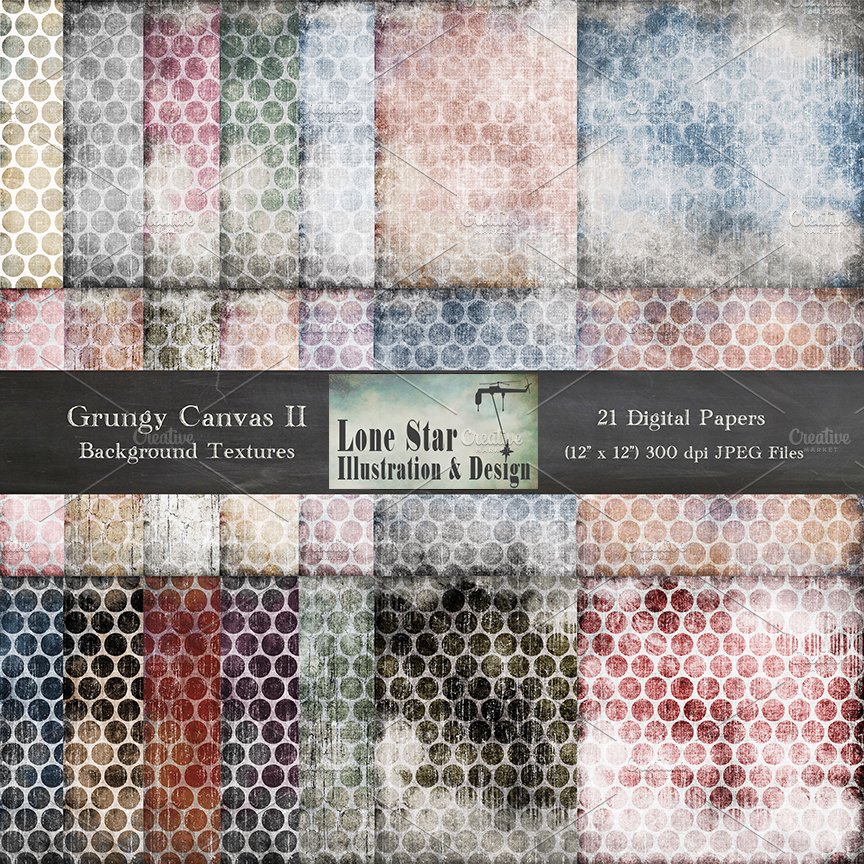 Grungy Canvas Large Dot Textures II cover image.