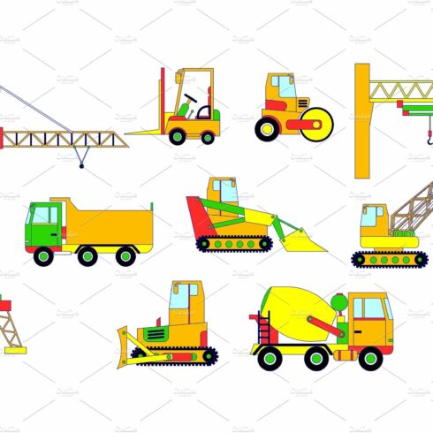 Builders equipment, vector cover image.