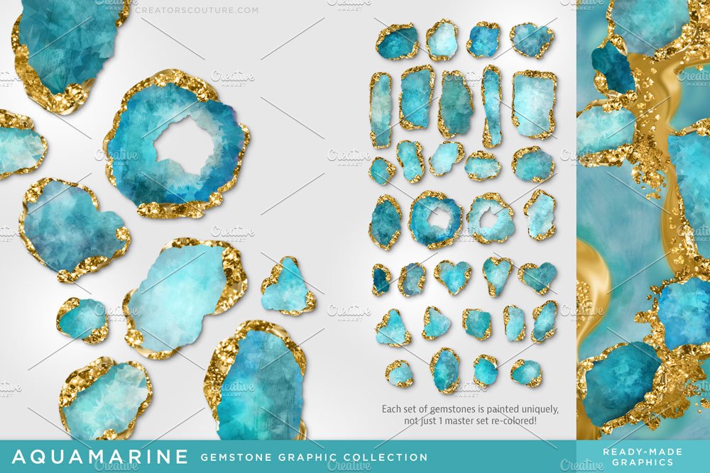 luxe gem illustrations aquamarine creativemarket 243