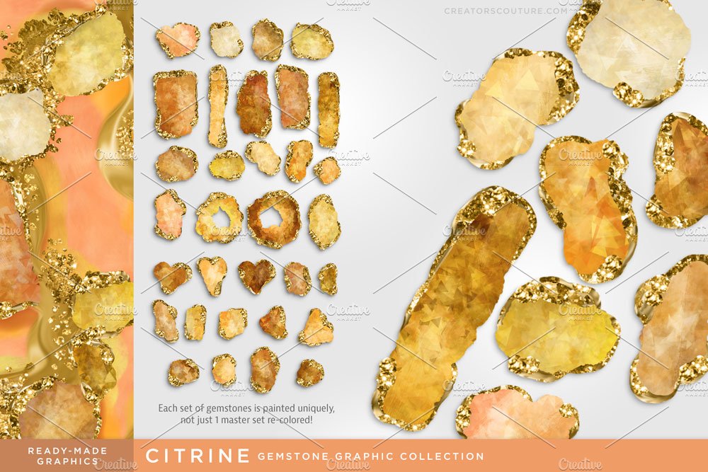 luxe gem illustrations citrine creativemarket 843