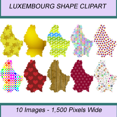 LUXEMBOURG SHAPE CLIPART ICONS cover image.