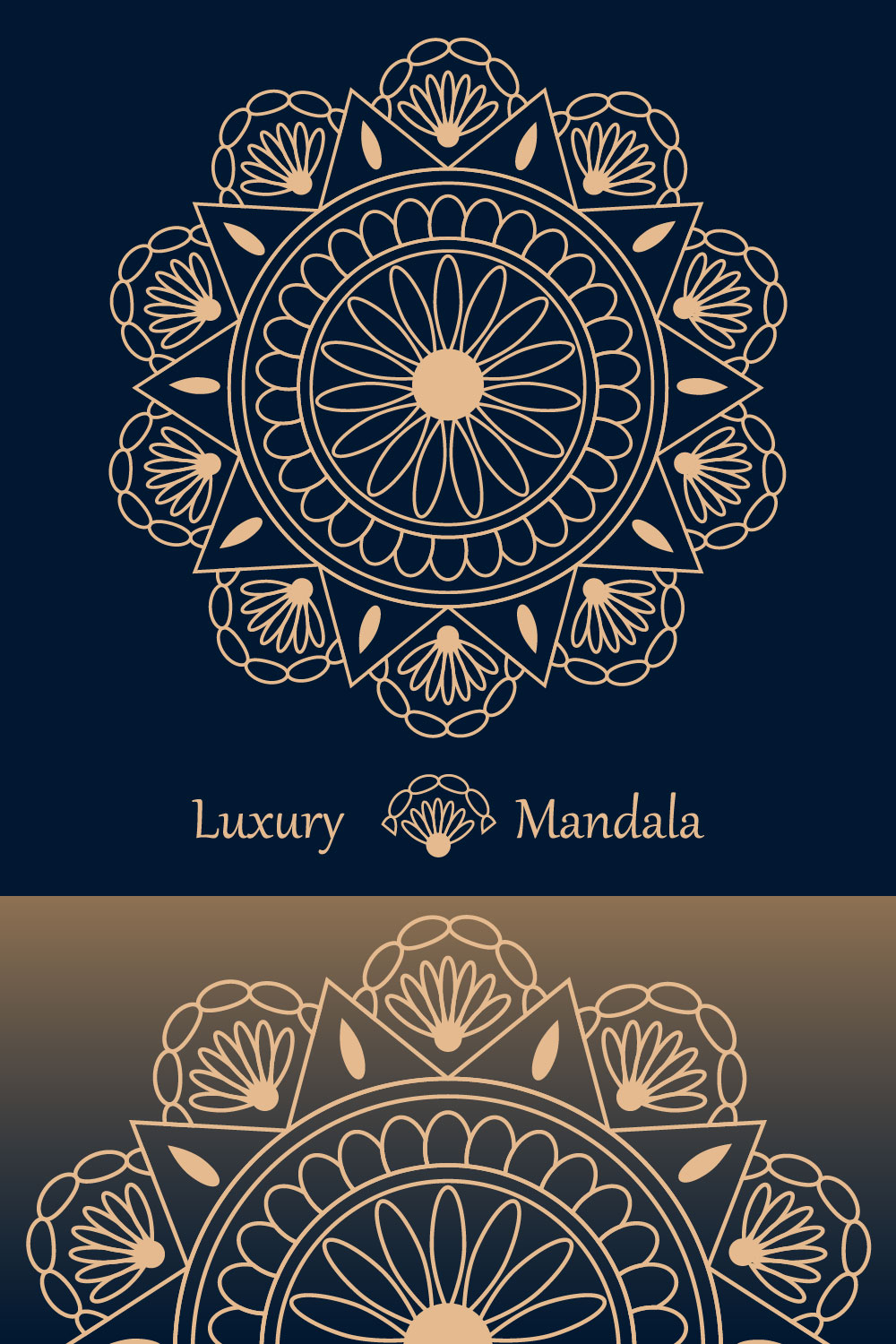 Luxury Mandala design Template SVG, Ai, EPS, PDF, DXF, JPG, PNG File pinterest preview image.