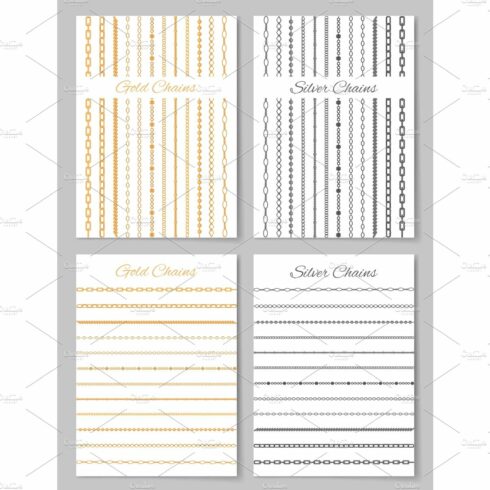 Gold and Silver Chains Posters Vector Illustration cover image.