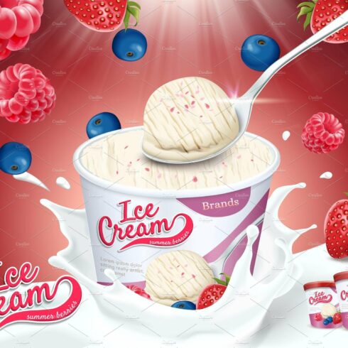 Mixed berries ice cream cup cover image.