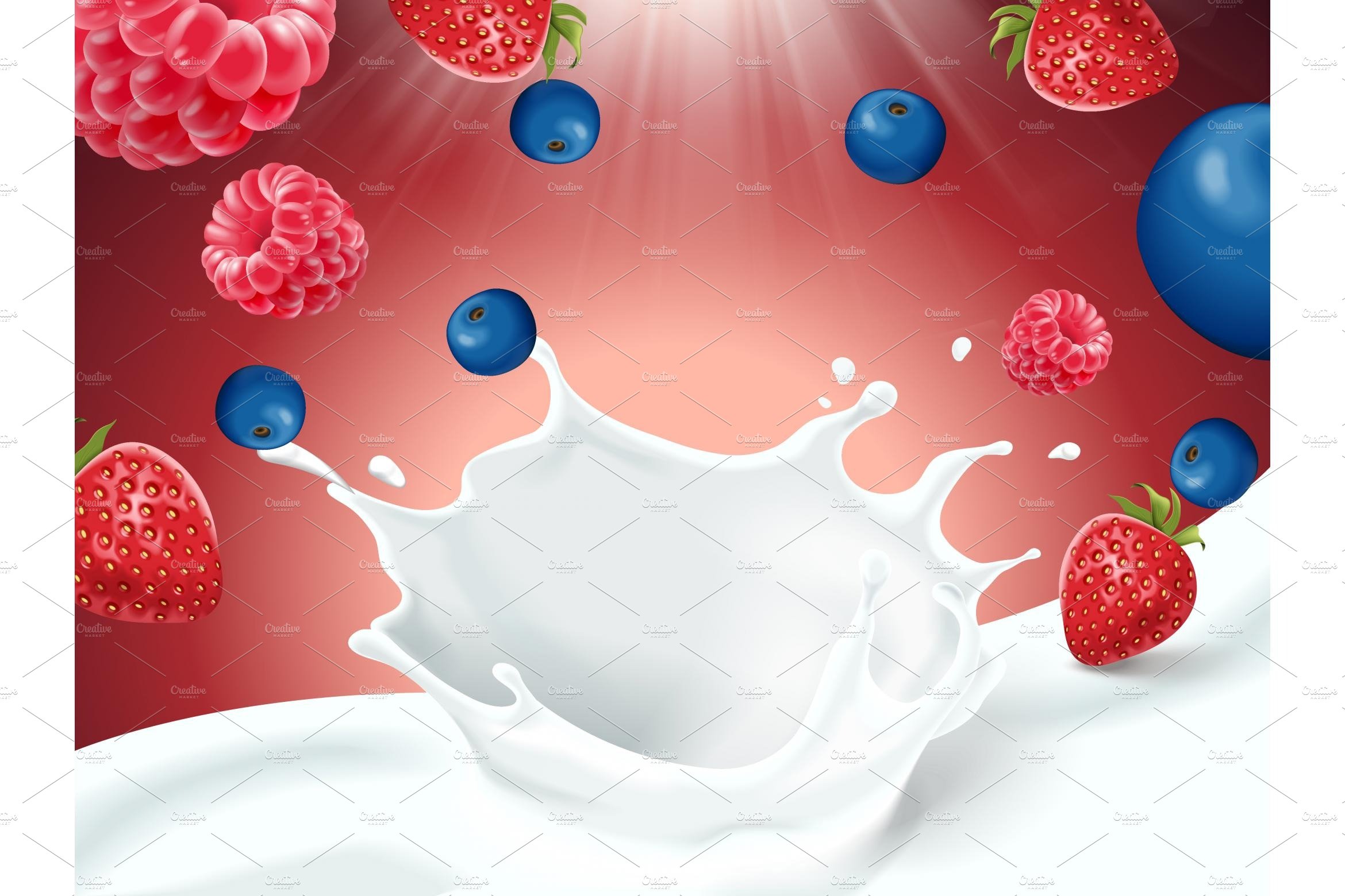 mixed berries with milk cover image.