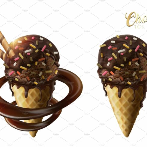 Chocolate ice cream cones cover image.