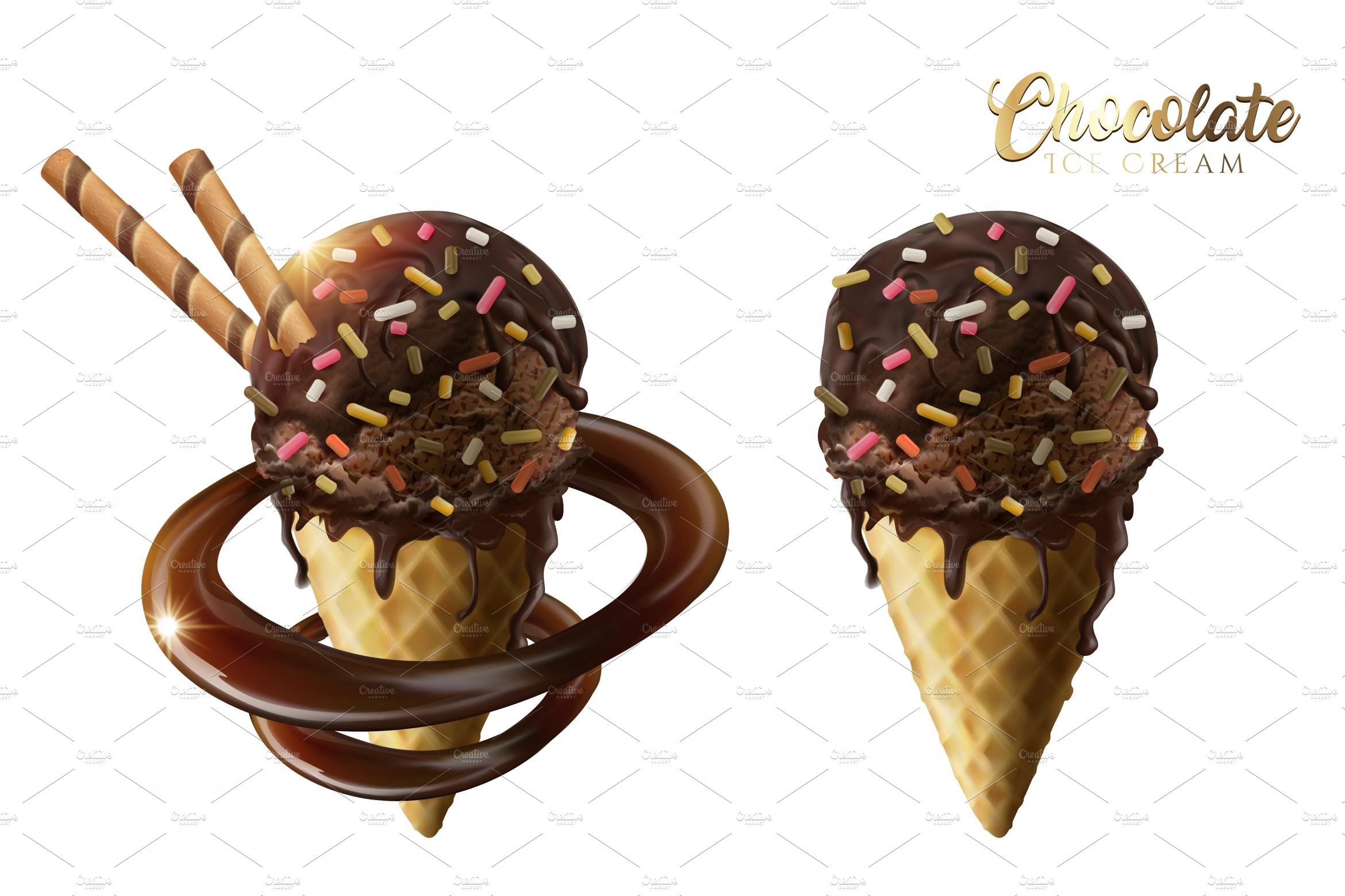 Chocolate ice cream cones cover image.