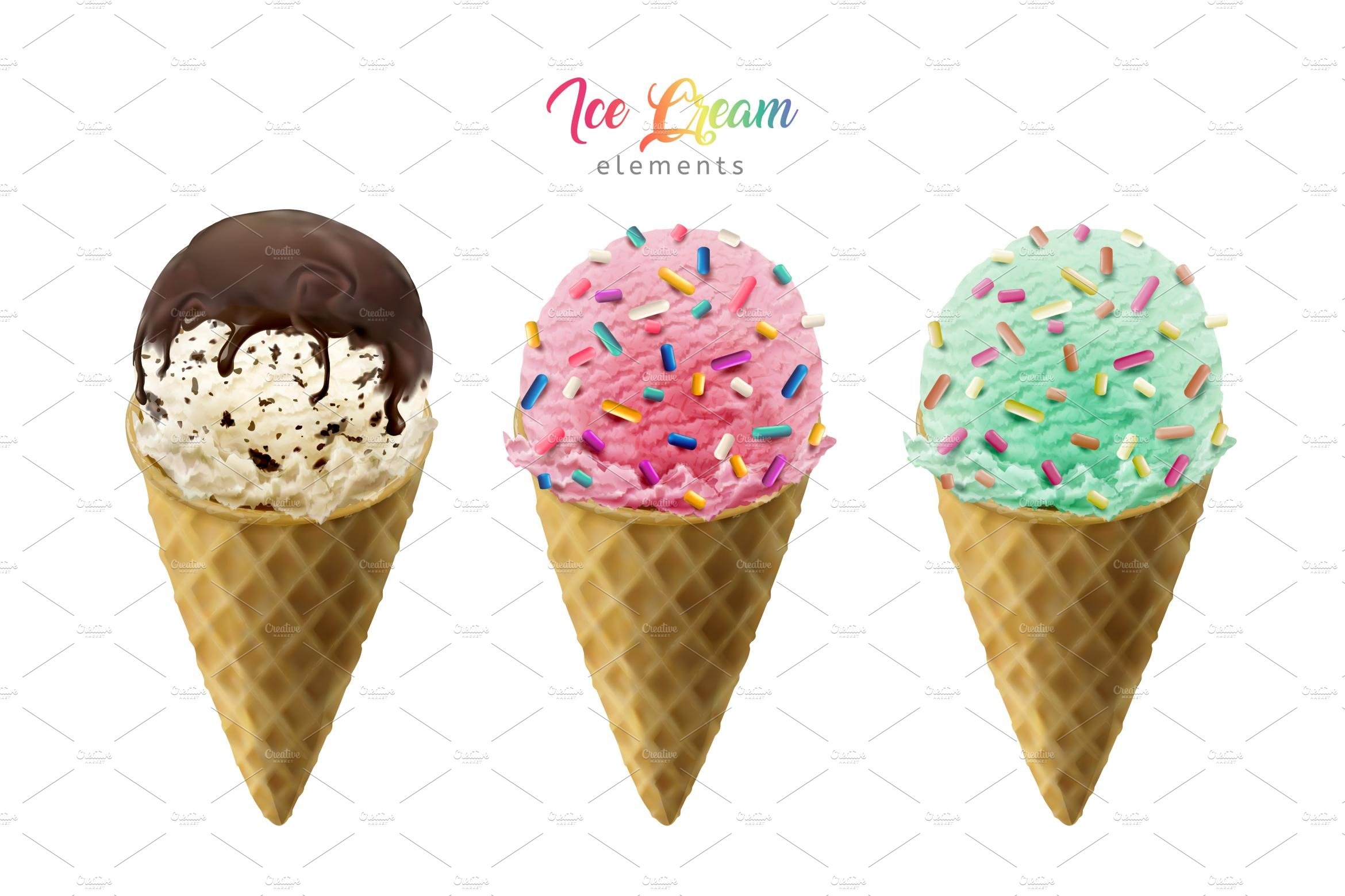 Colorful ice cream cones cover image.