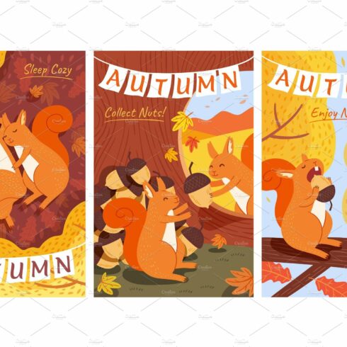 Autumn forest illustration set cover image.