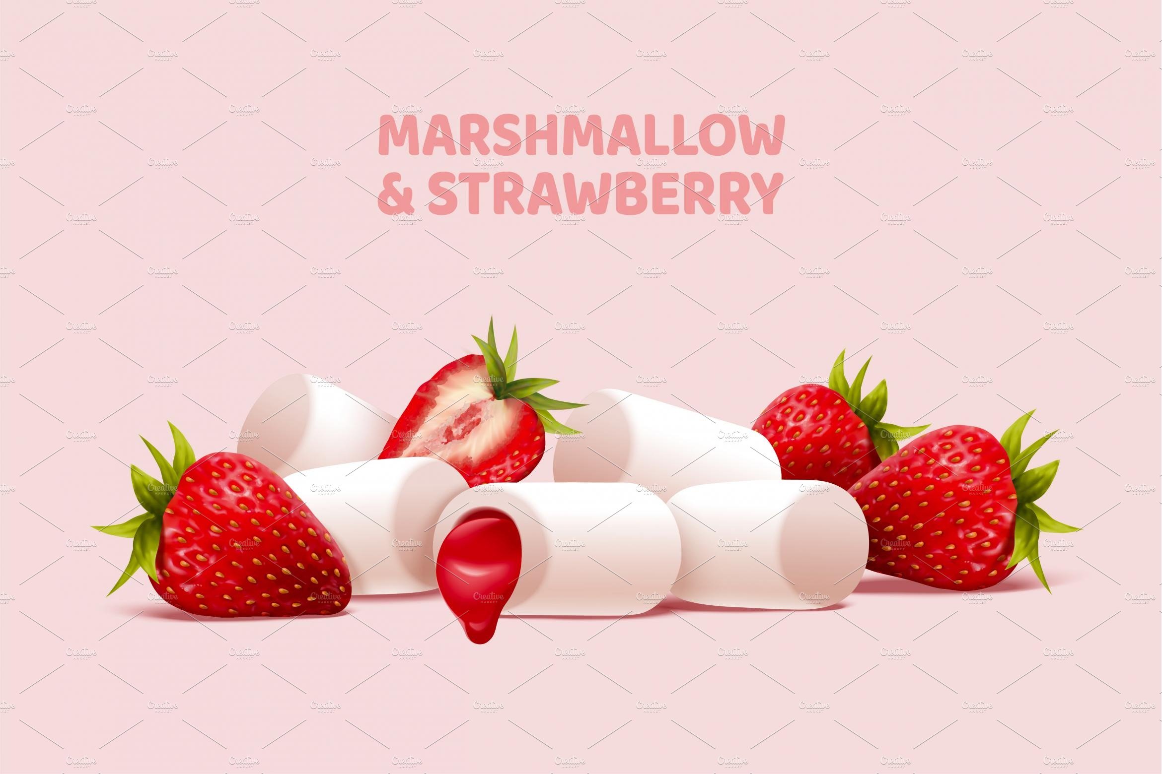 Marshmallow and strawberry cover image.