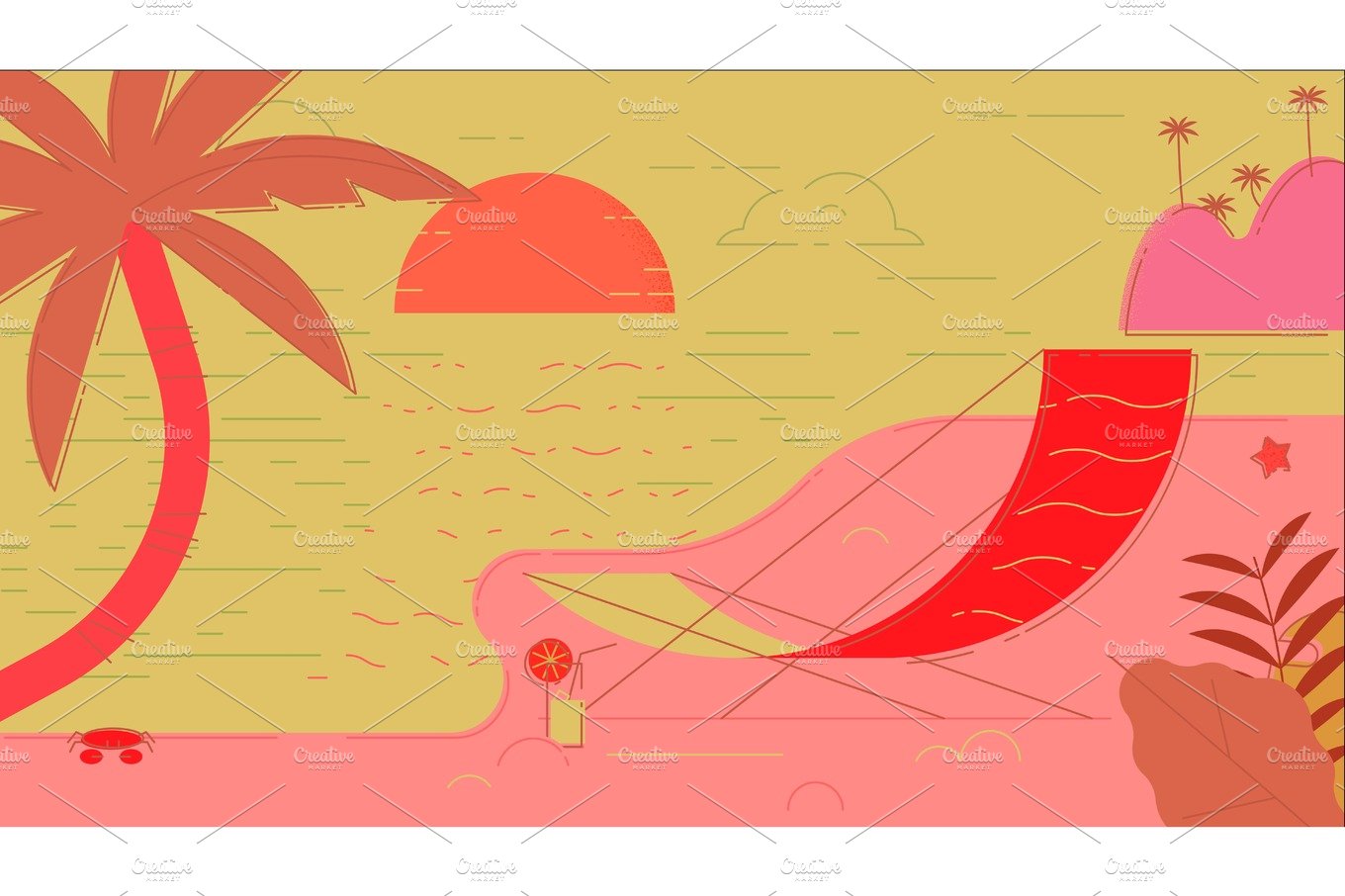 Beach Summer Vector Illustration cover image.