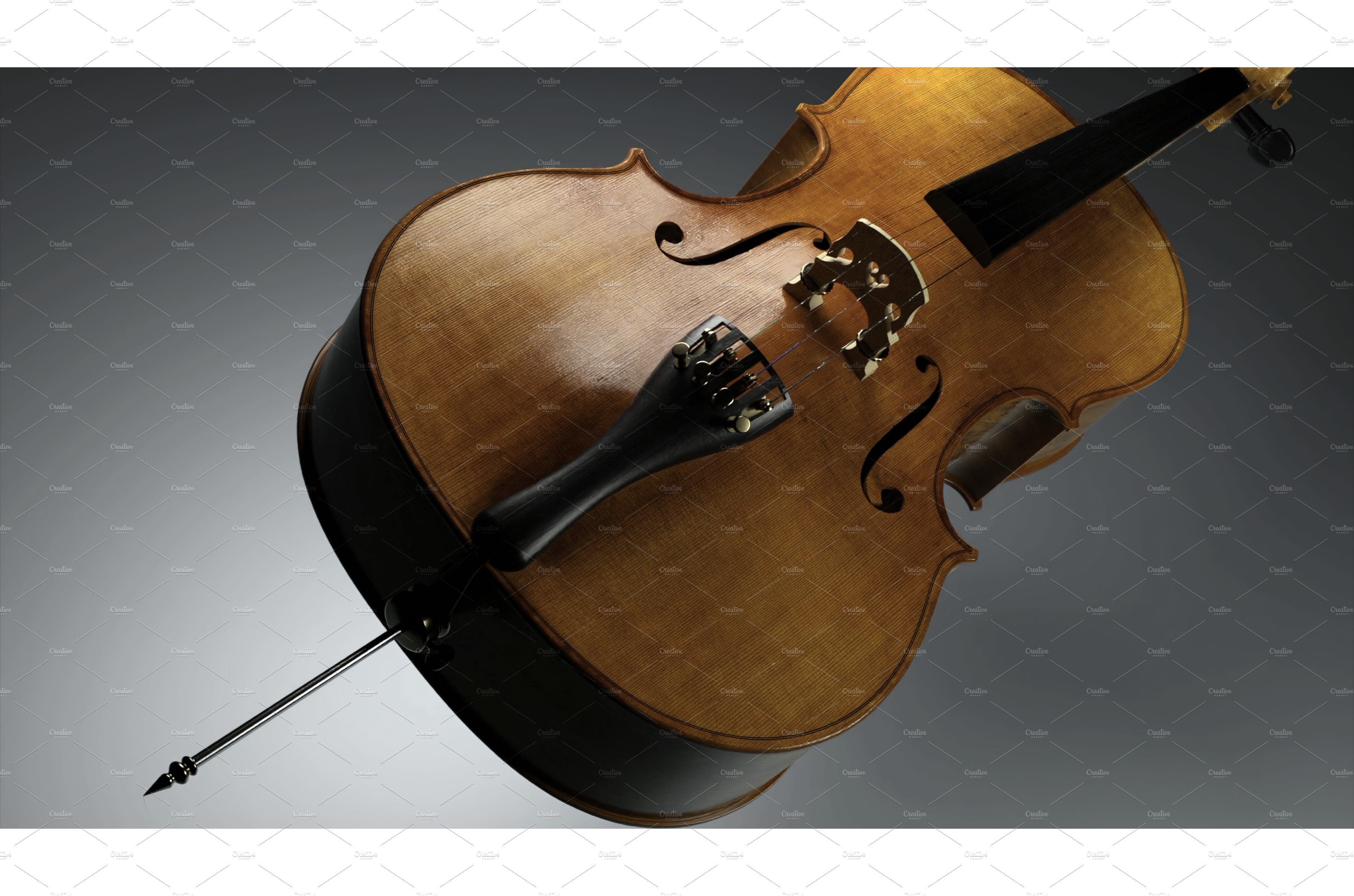 Digital art object, realistic violin cover image.