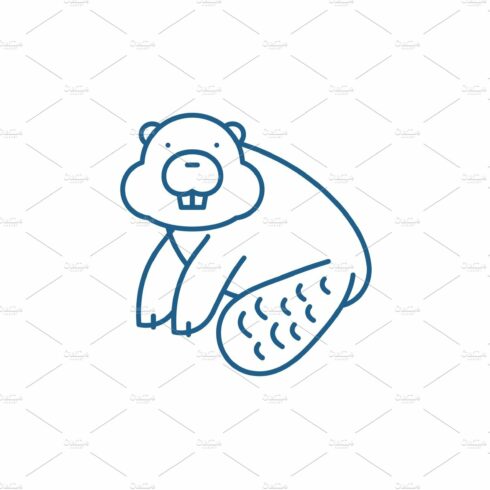 Beaver line icon concept. Beaver cover image.
