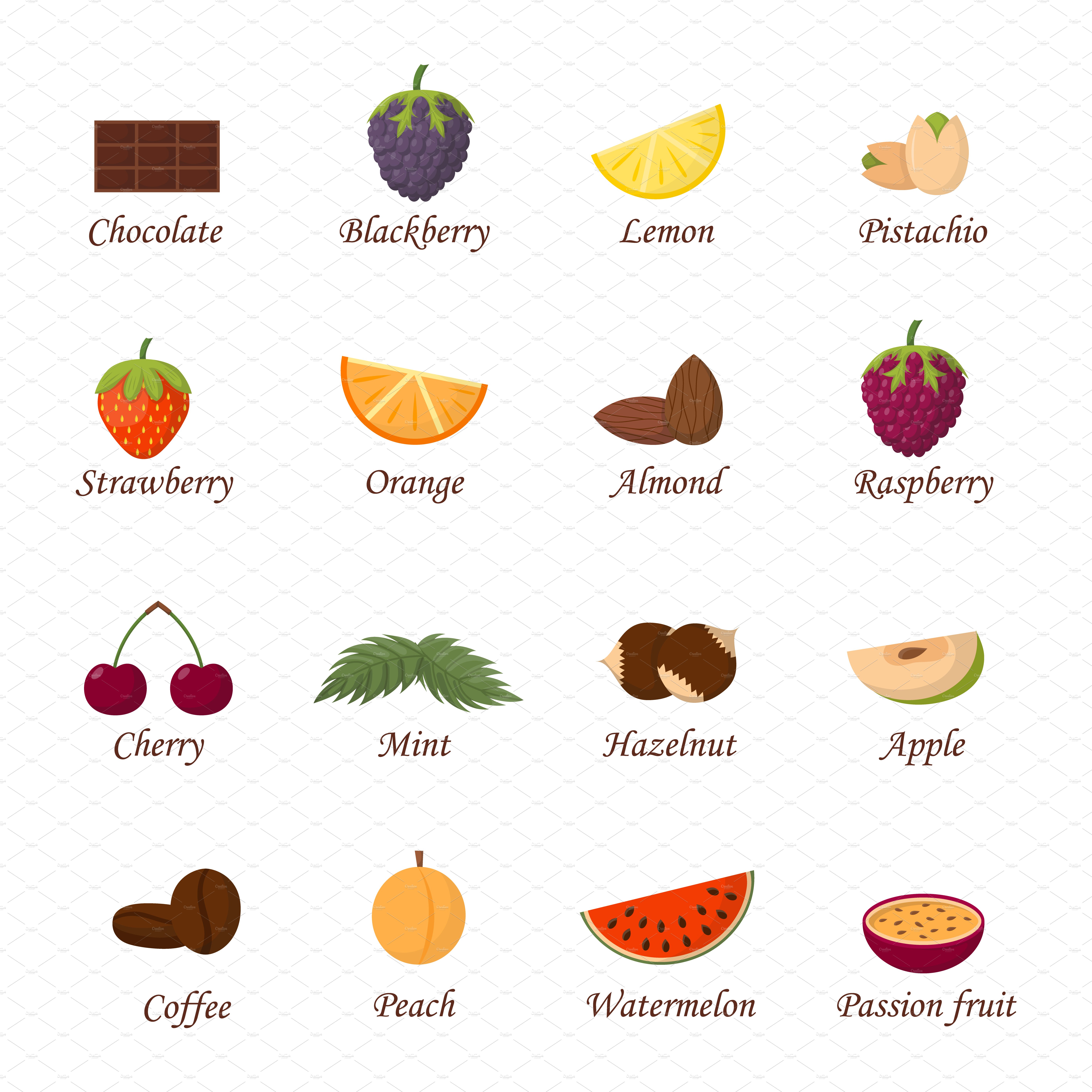 Fresh berries fruits vector cover image.