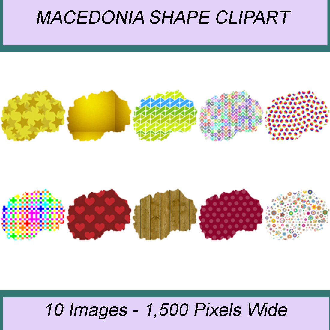 MACEDONIA SHAPE CLIPART ICONS cover image.