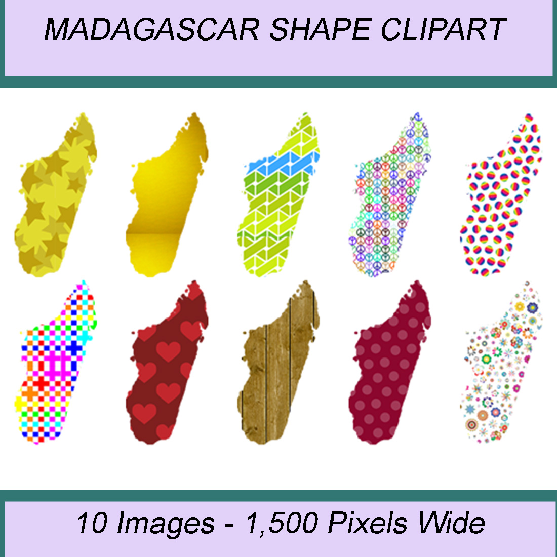 MADAGASCAR SHAPE CLIPART ICONS cover image.