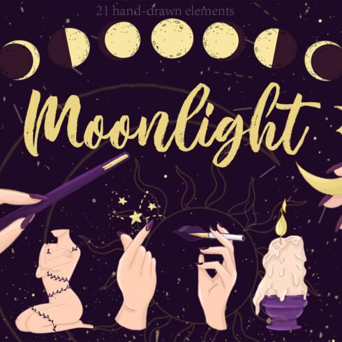 Moonlight Magic vector set cover image.
