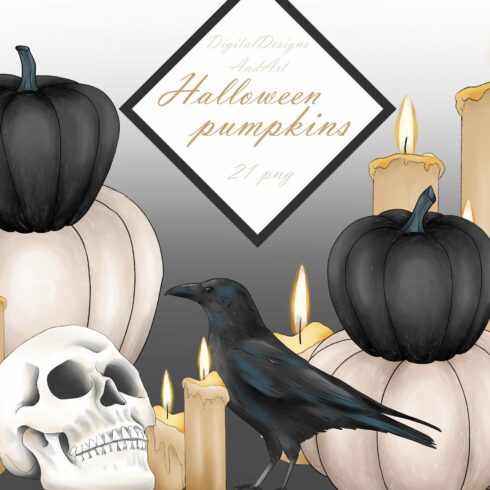 Halloween pumpkins clipart cover image.