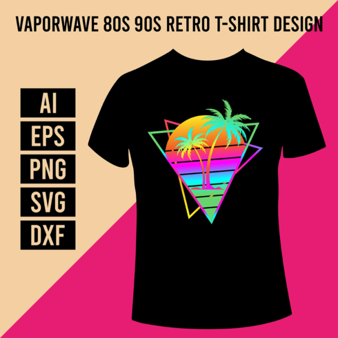 Vaporwave 80s 90s Retro T-Shirt Design cover image.