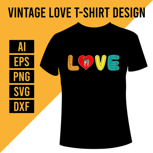Vintage Love T-Shirt Design cover image.