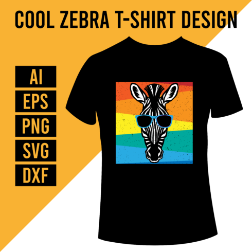 Cool Zebra T-Shirt Design cover image.