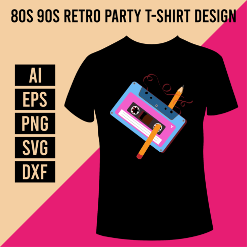 80s 90s Retro Party T-Shirt Design cover image.