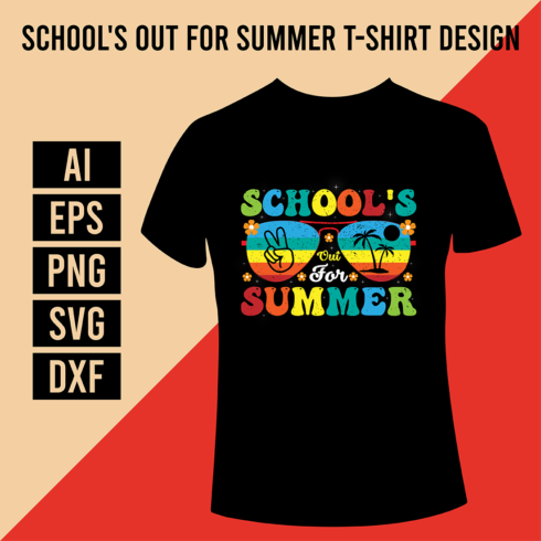 School's Out For Summer T-Shirt Design cover image.