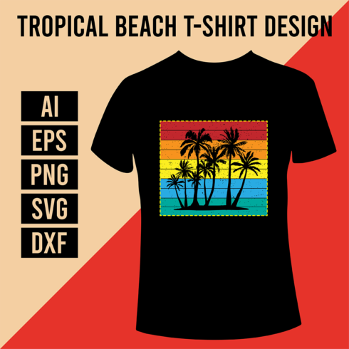 Tropical Beach T-Shirt Design cover image.
