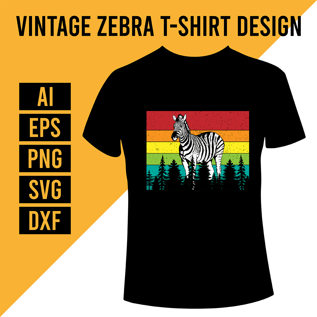 Vintage Zebra T-Shirt Design cover image.