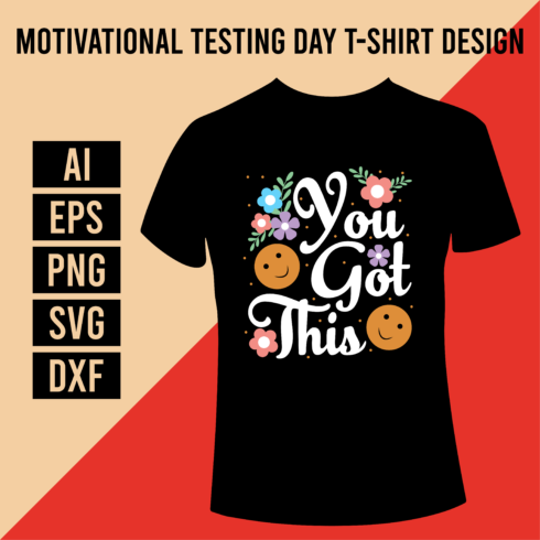 Motivational Testing Day T-Shirt Design cover image.