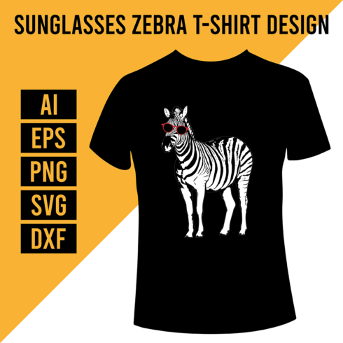Sunglasses Zebra T-Shirt Design cover image.
