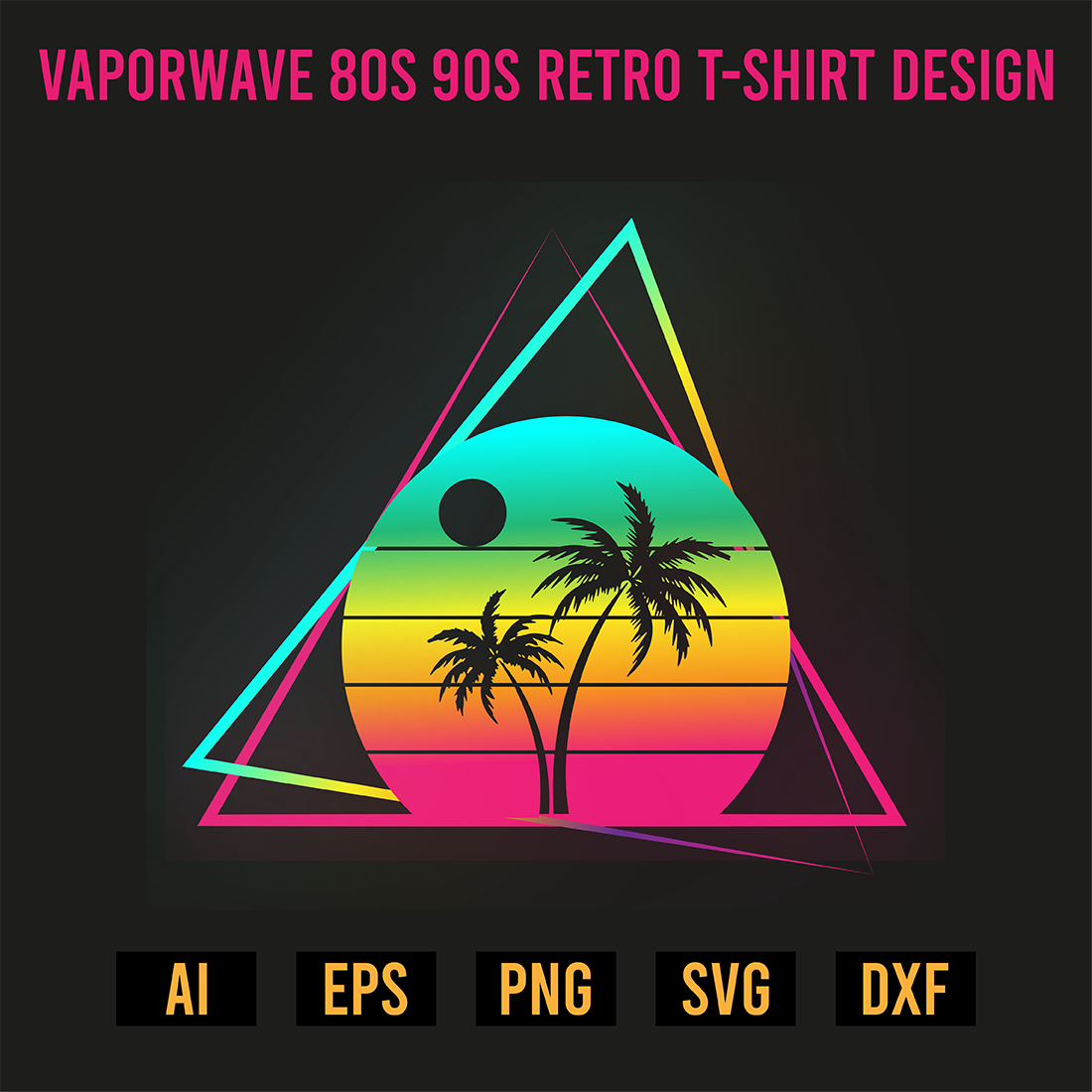 Vaporwave 80s 90s Retro T-Shirt Design preview image.