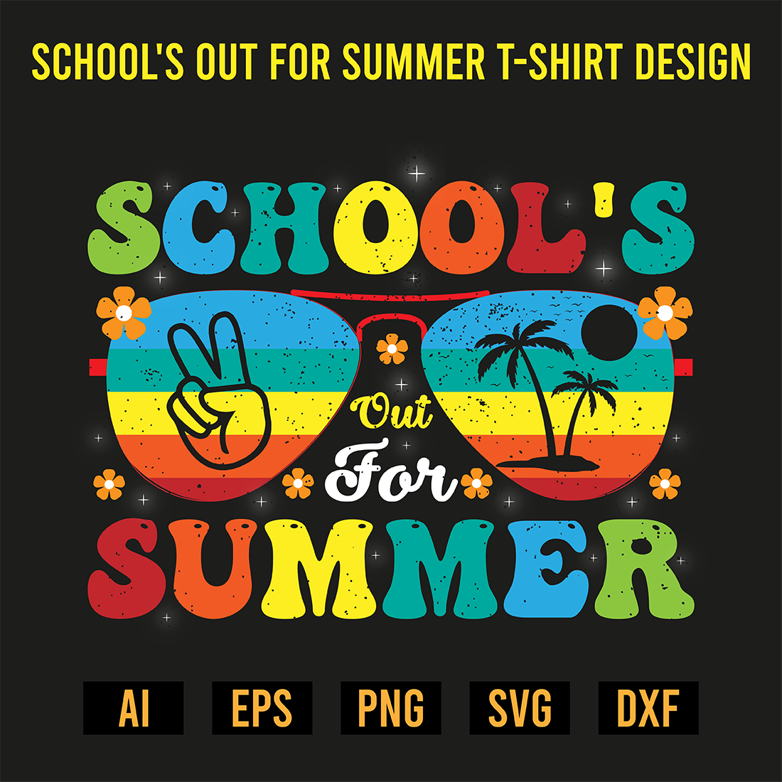 School's Out For Summer T-Shirt Design preview image.