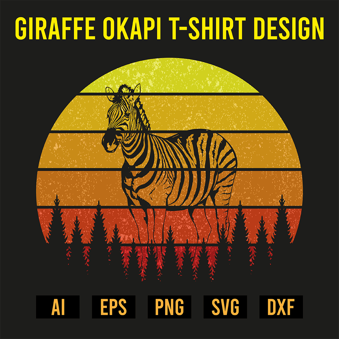 Giraffe Okapi T-Shirt Design preview image.