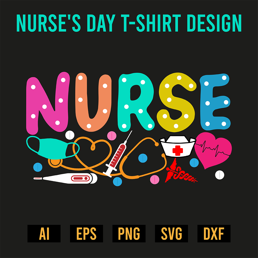 NURSE'S DAY T-Shirt Design preview image.